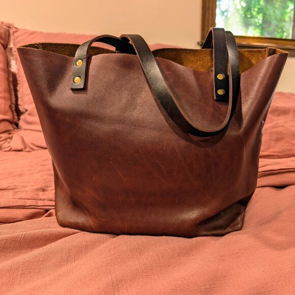 Portland Leather Goods Tote Oversized Cognac - Picture 1 of 5
